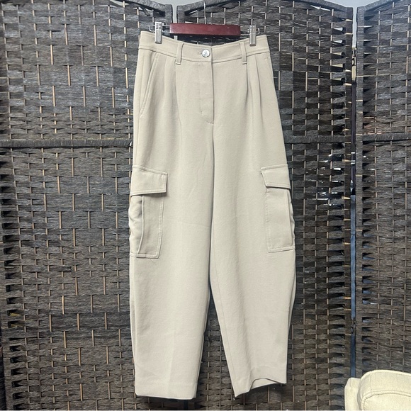 Wilfred Aritiza high waist dress pants barrell cargo size 0 XS pockets pleated - Picture 1 of 8